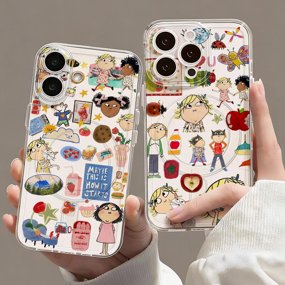 Computer Case - Karikatür C-Charlie ve Lola Telefon Kılıfı